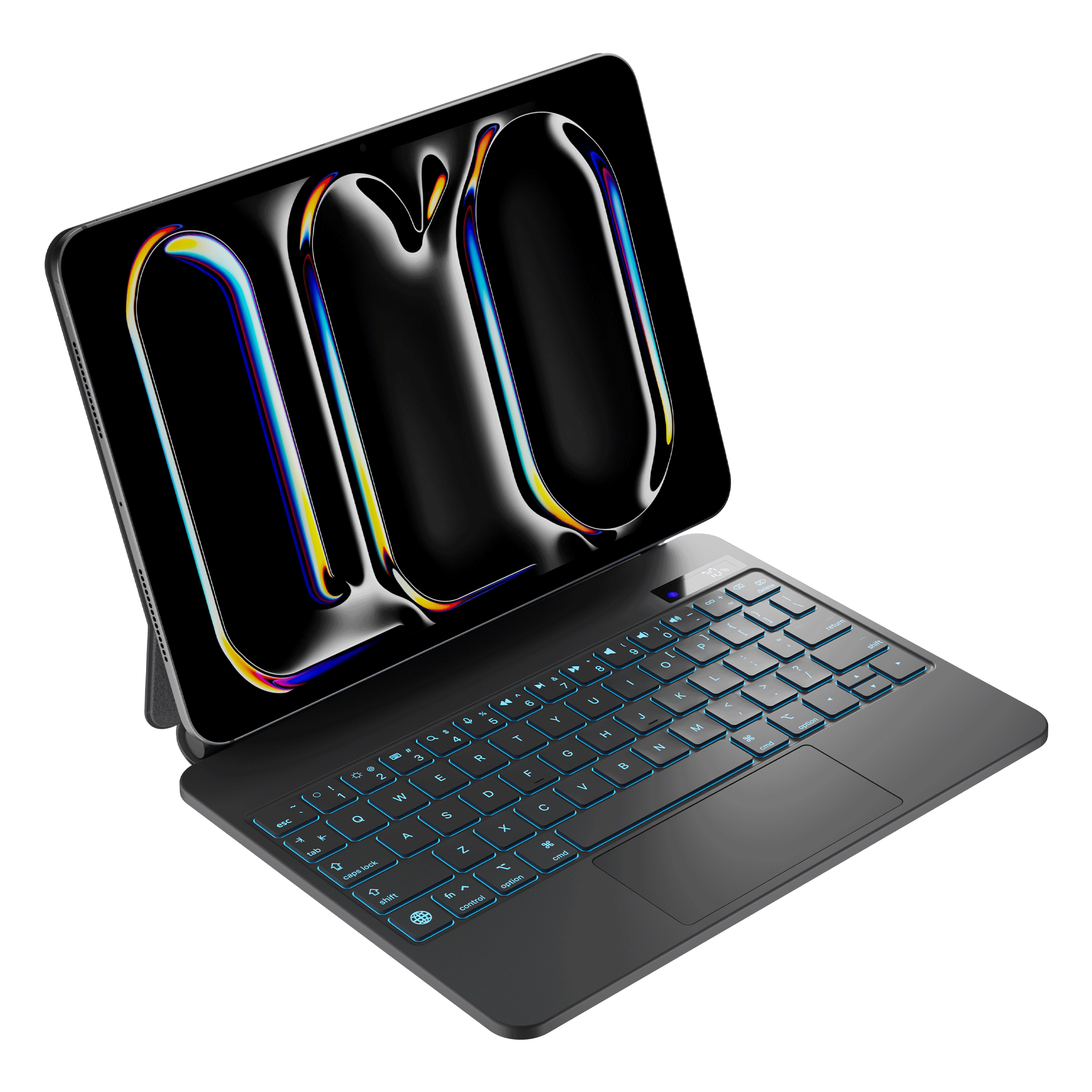 SpacePad Pro iPad Keyboard - Black - (iPad Air 11 (4th–5th Gen) / Pro 11) used with an iPad displaying content.