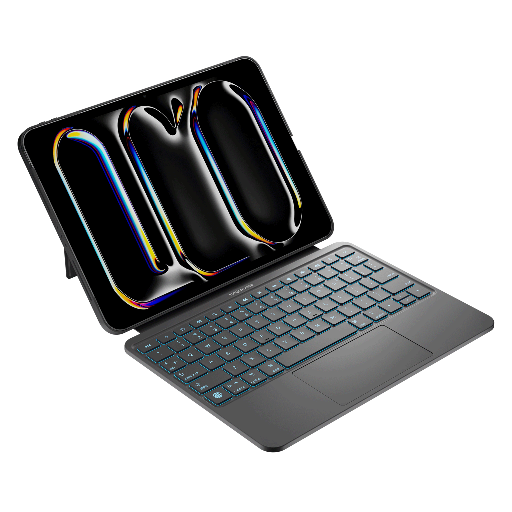 SpacePad iPad Keyboard - Black - (iPad Air 11 (4th–5th Gen) / Pro 11) with iPad in a laptop-style design.