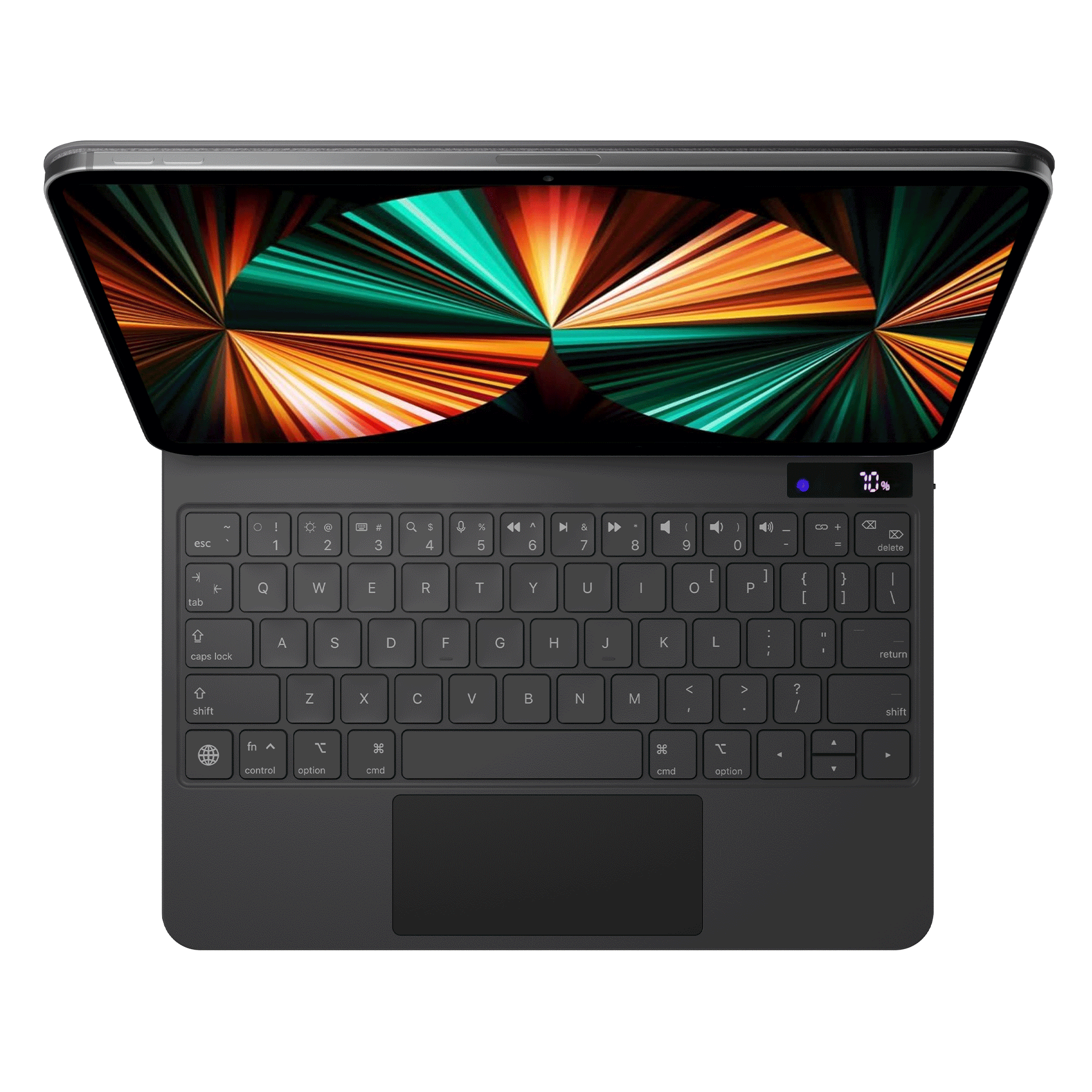 SpacePad Pro iPad Keyboard - Black - (iPad Air 11 (4th–5th Gen) / Pro 11) on iPad showing stability and design.